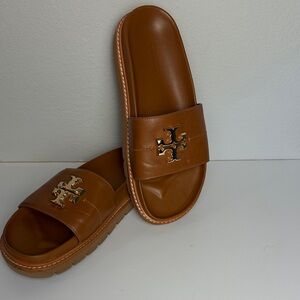 Tory Burch Brown Slide Sandals